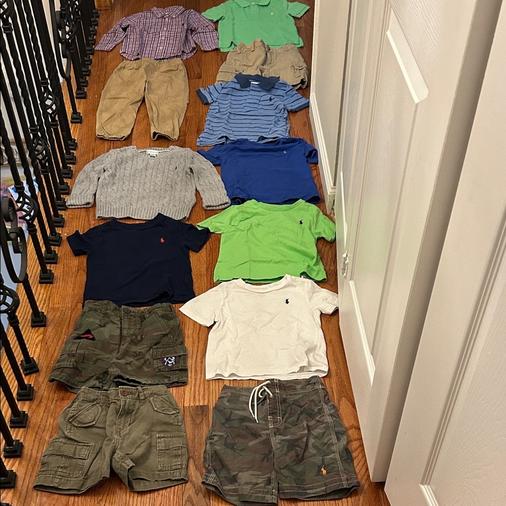 Toddler Boys Ralph Lauren Tees, Shorts, Polos, Sweater, Pant Bundle-24M